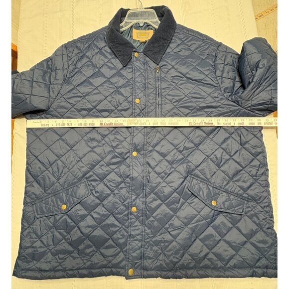 Foundry Women's Plus Size 4XL Quilted Navy Blue Jacket Corduroy Collar  Elbow - Picture 8 of 10